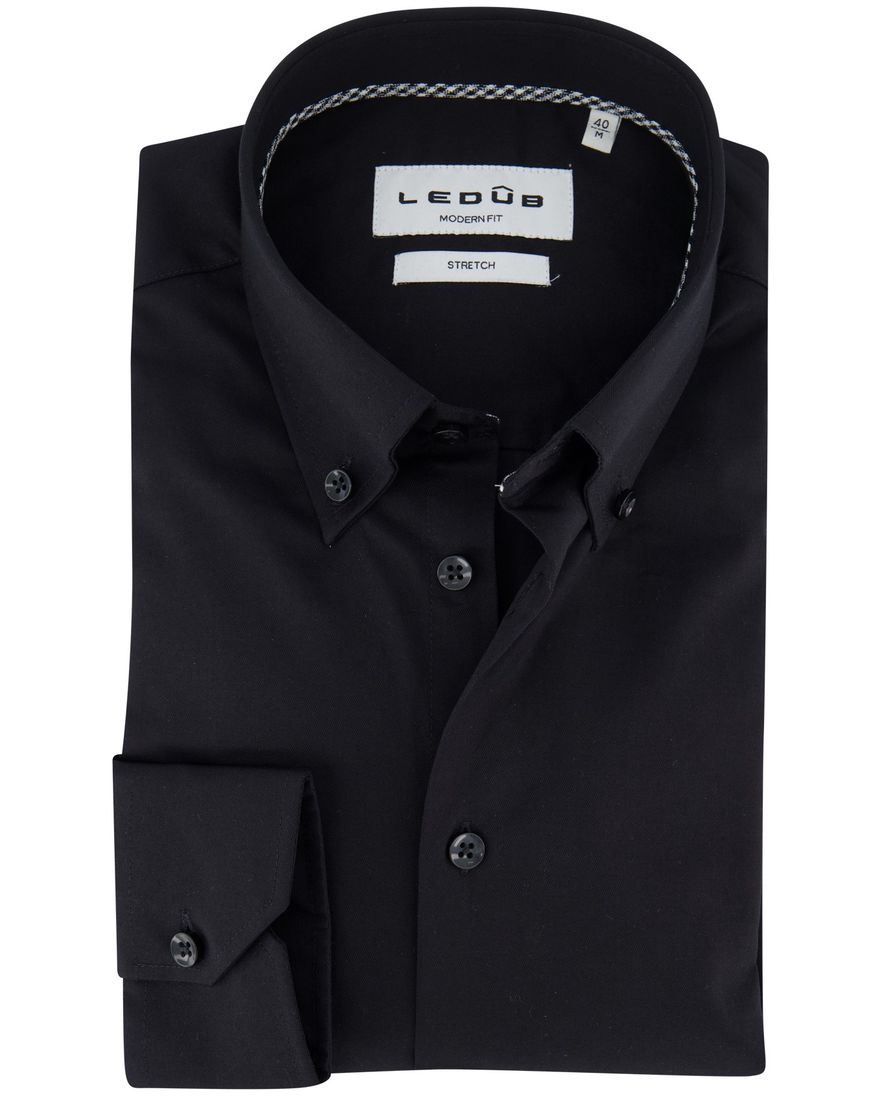 slim fit Ledub overhemd zwart ml7