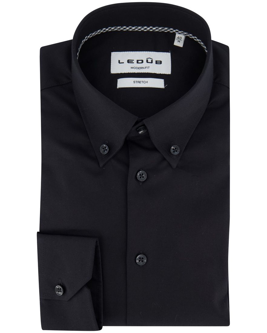 slim fit Ledub overhemd zwart ml7