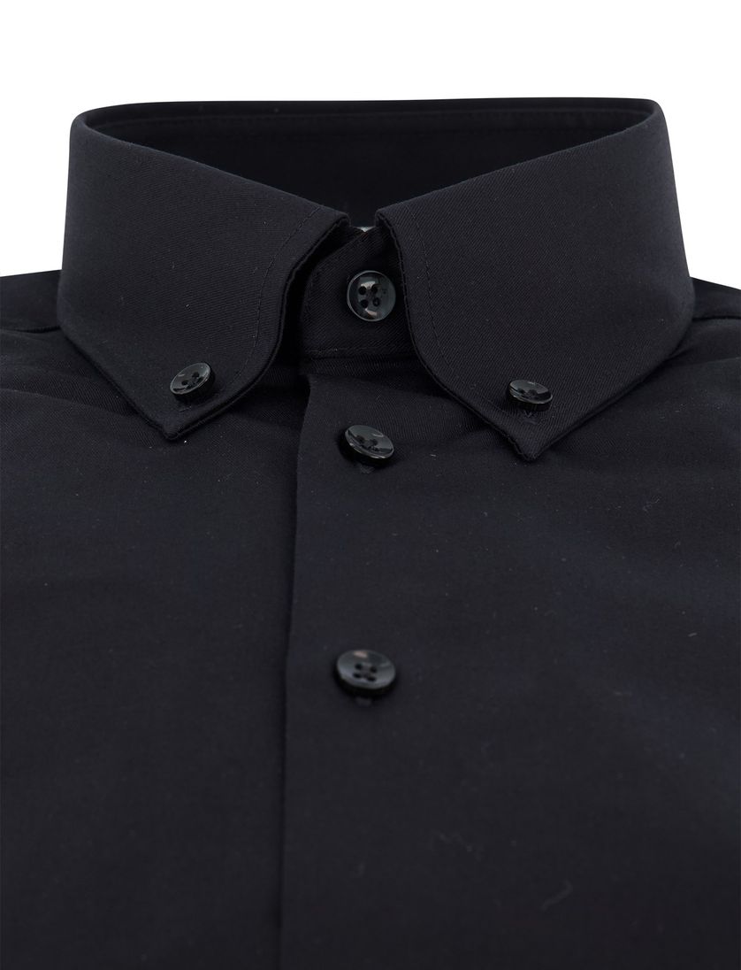 Ledub overhemd zwart ml7 effen