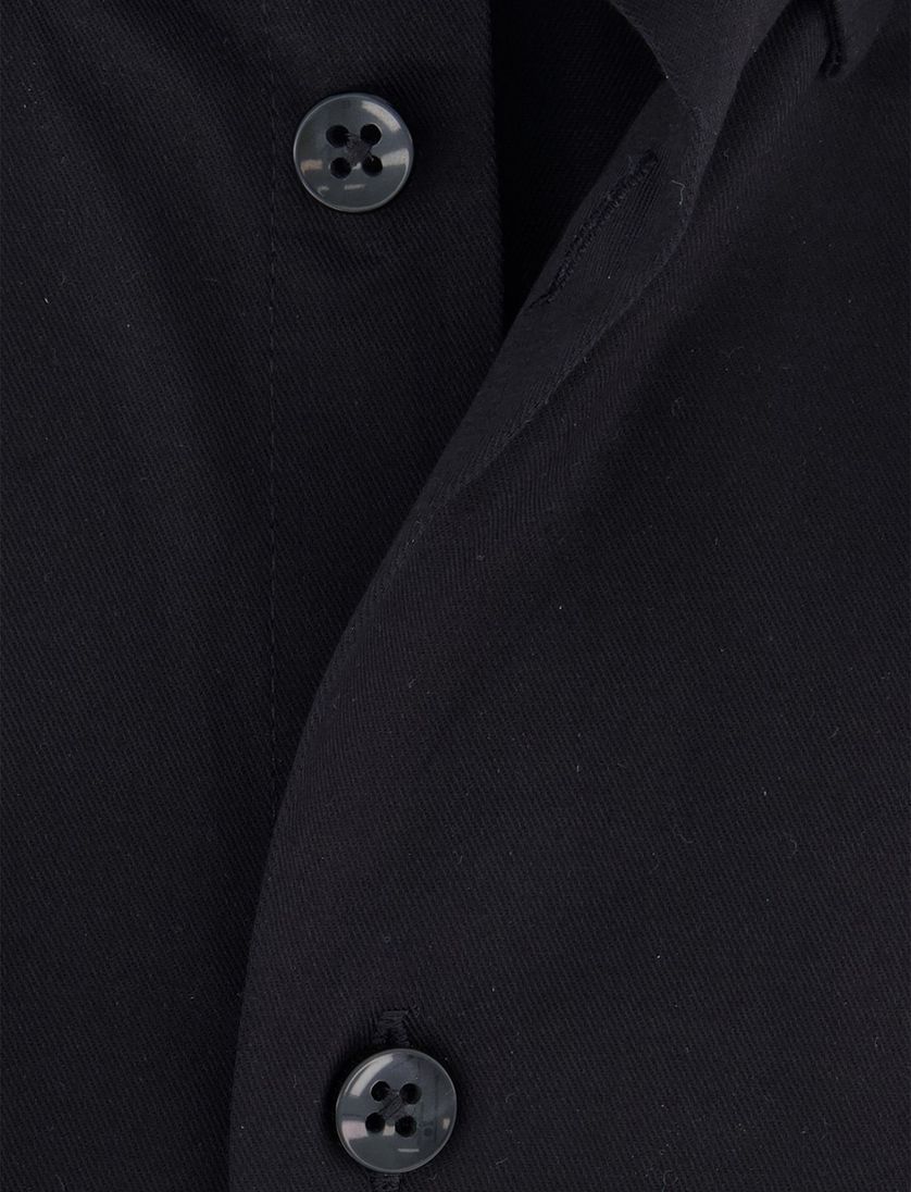 Ledub overhemd zwart ml7 effen