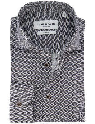 Ledub Ledub overhemd donkerblauw katoen