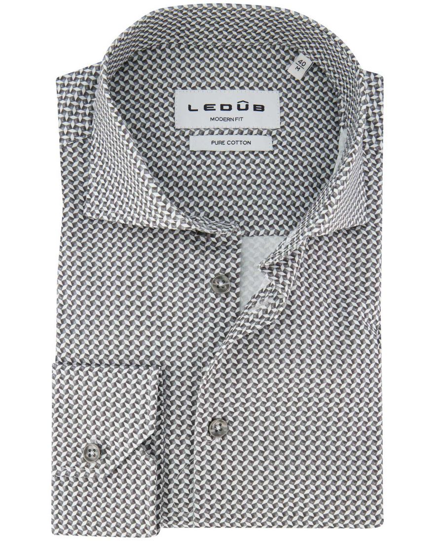 Ledub overhemd zwart normale fit ml7