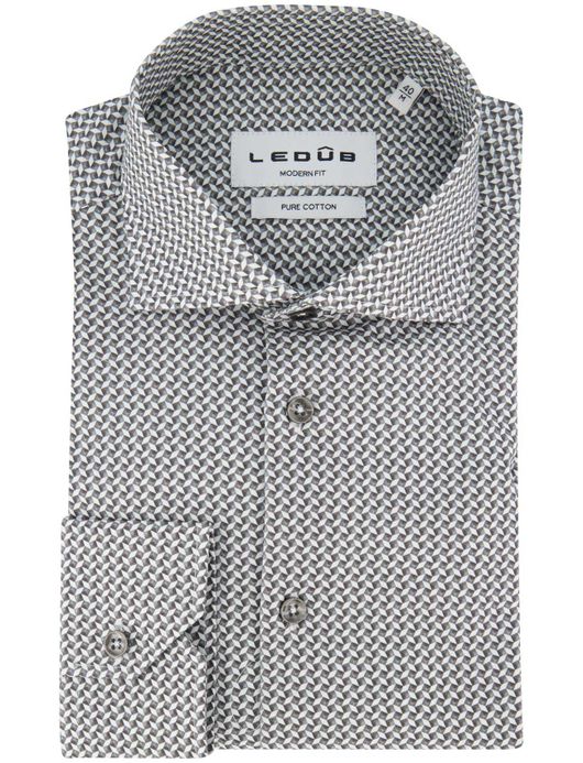Ledub overhemd zwart normale fit ml7
