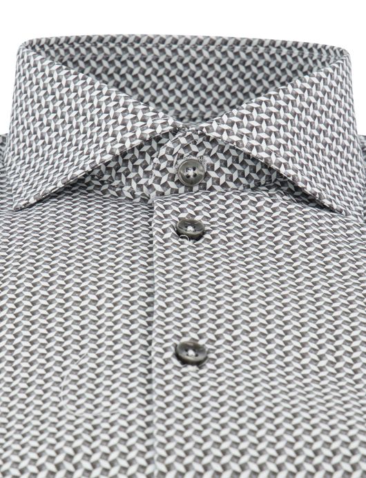 Ledub overhemd zwart normale fit ml7