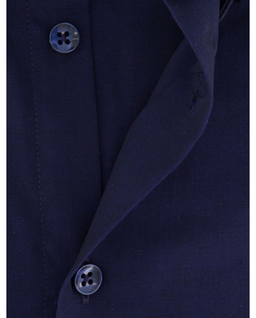 Ledub modern fit overhemd mouwlengte 7 donkerblauw effen