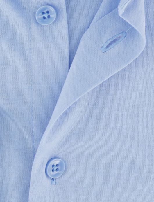 Ledub slim fit overhemd jersey mouwlengte 7 lichtblauw