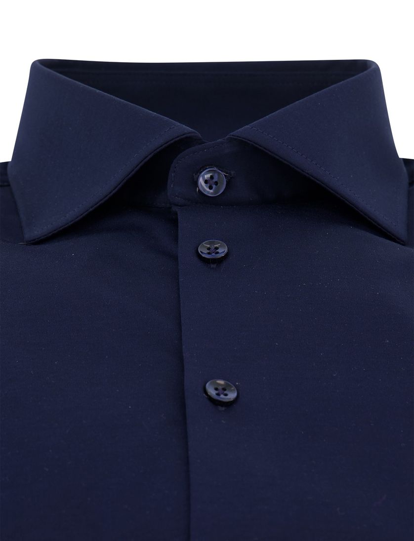 Ledub overhemd slim fit donkerblauw effen