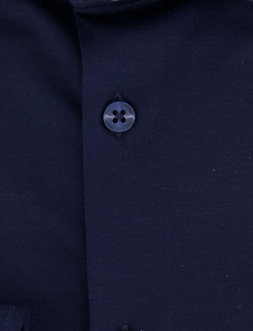 Ledub overhemd slim fit donkerblauw effen