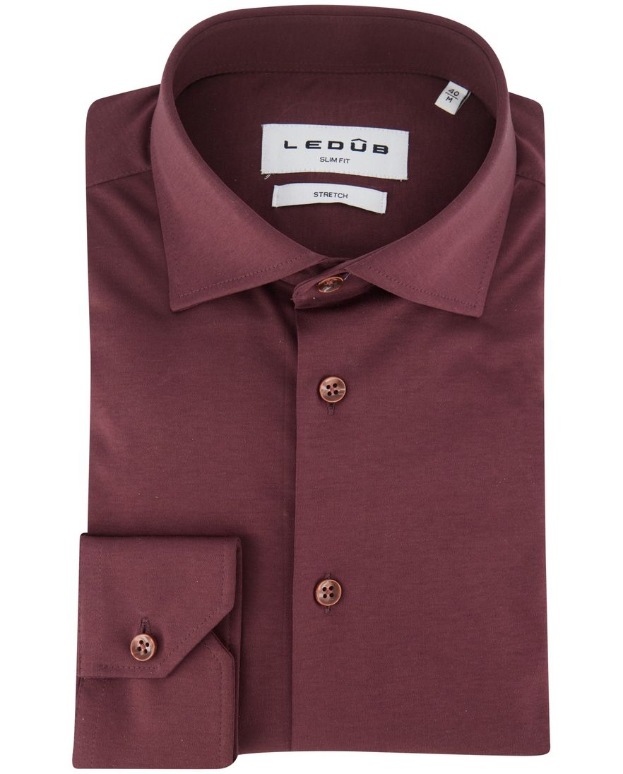Ledub overhemd slim fit rood ml7