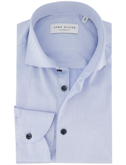 John Miller Tailored Fit overhemd lichtblauw katoen