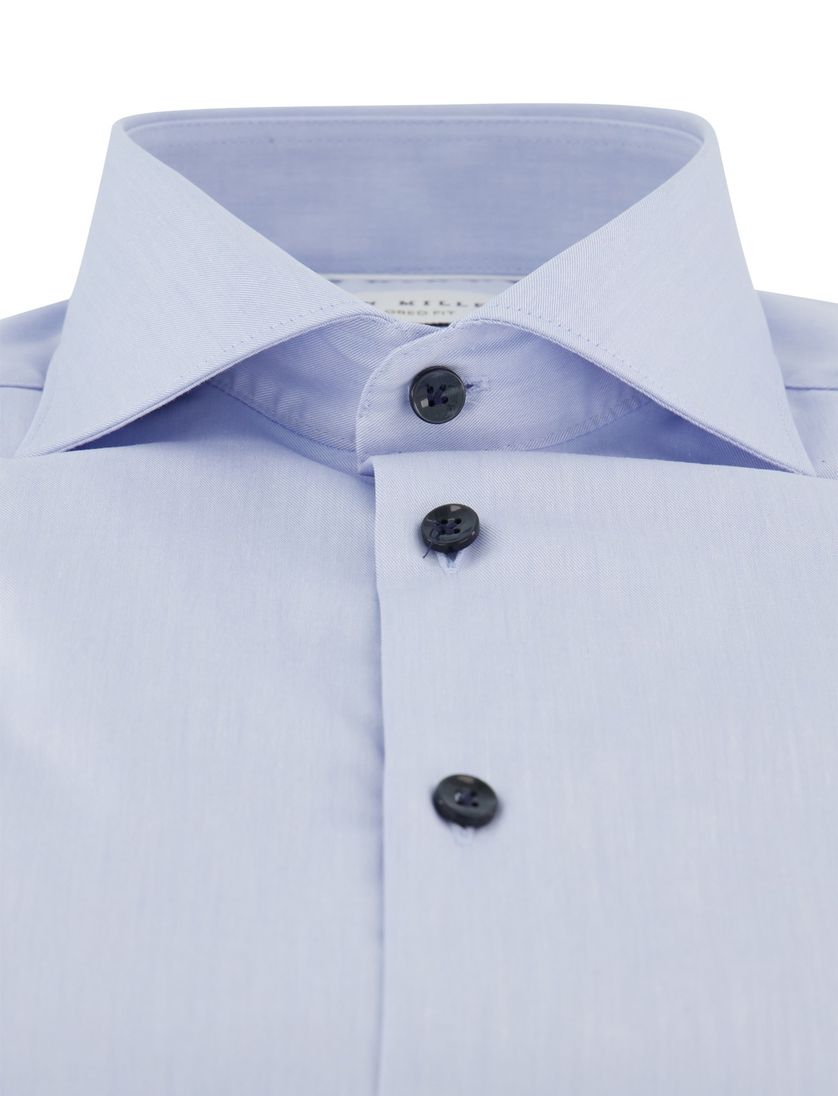 Lichtblauw John Miller Tailored Fit overhemd katoen effen