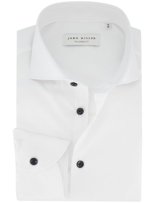 John Miller Tailored Fit overhemd katoen wit