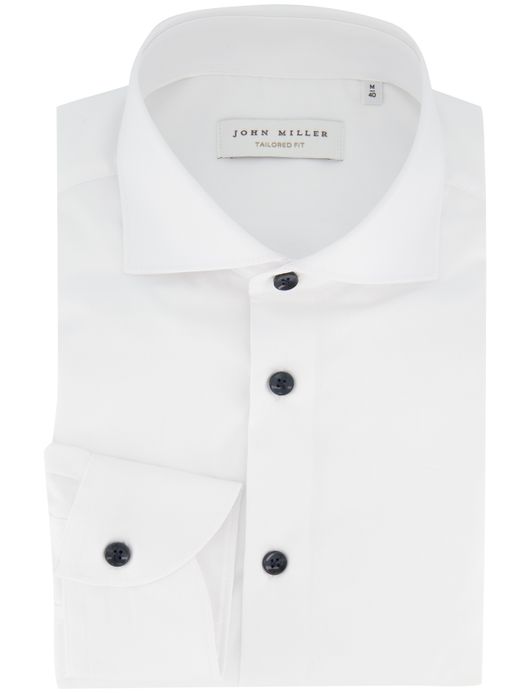 John Miller Tailored Fit overhemd katoen wit