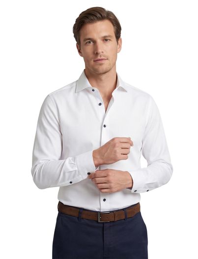 John Miller Overhemd John Miller katoen wit