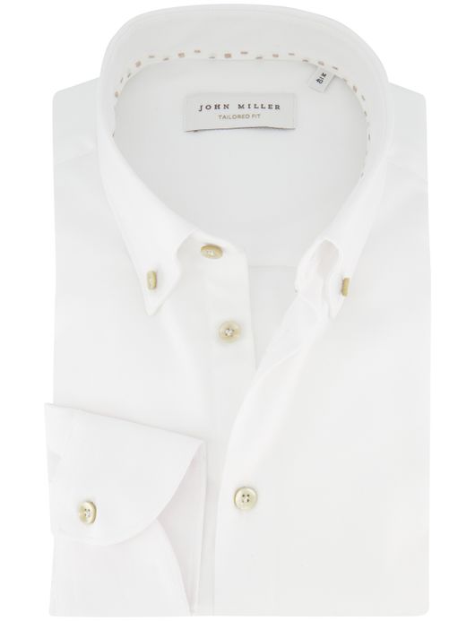 John Miller Tailored Fit overhemd wit katoen