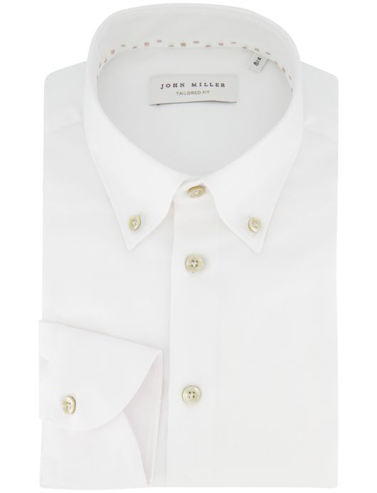 John Miller Tailored Fit overhemd wit katoen