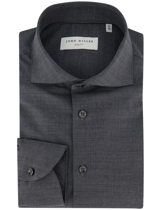Overhemd John Miller Slim Fit grijs wolblend