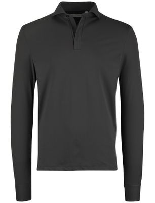 John Miller John Miller Shirt polo groen lange mouw rits polyamide