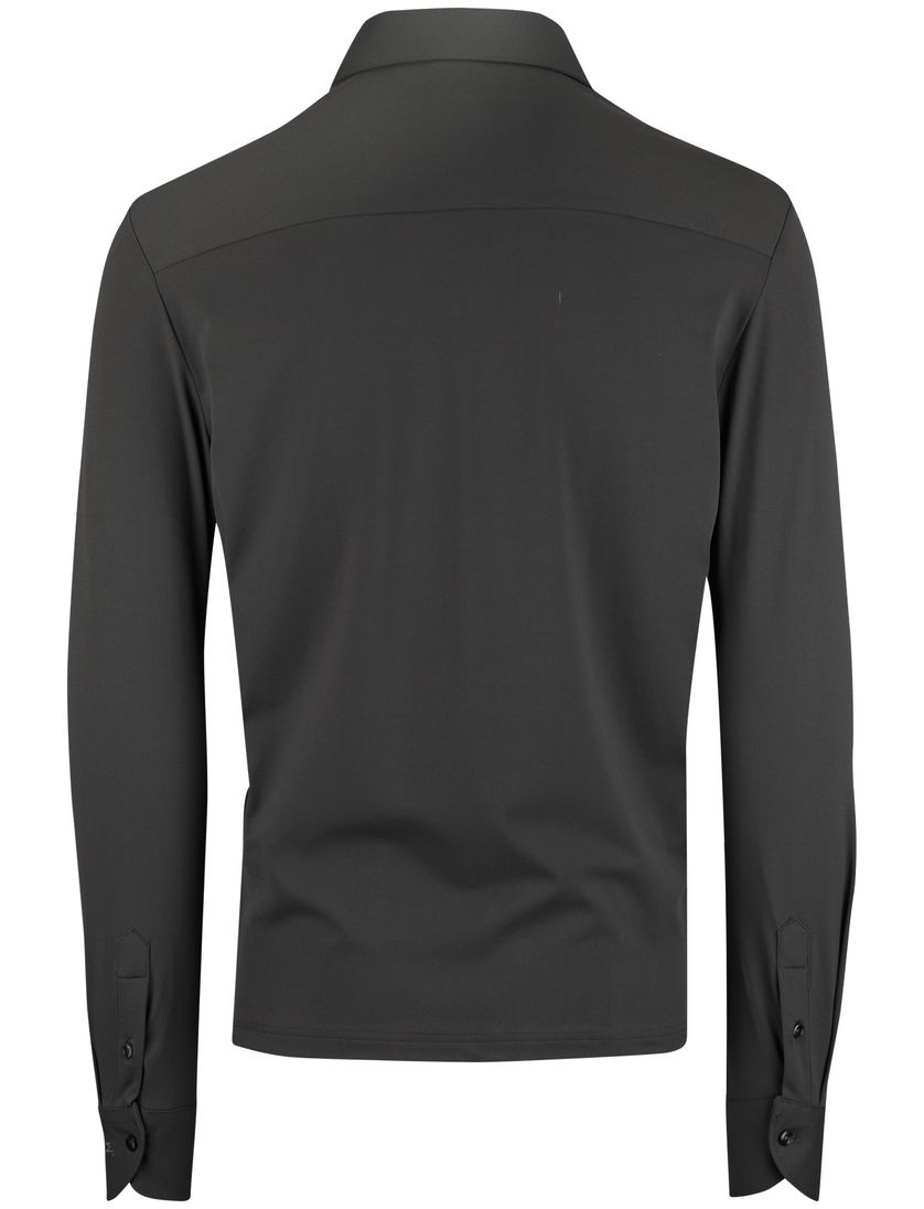 John Miller Shirt polo groen lange mouw rits polyamide