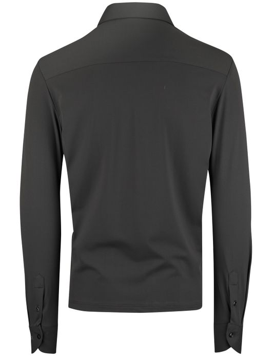 John Miller Shirt polo groen lange mouw rits