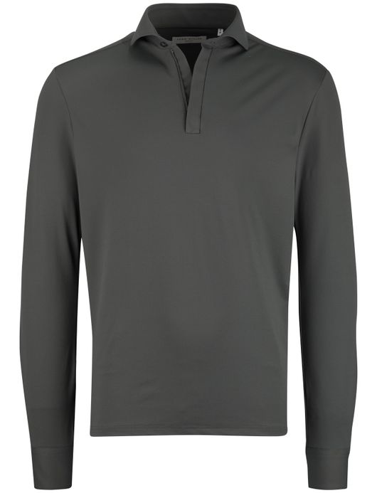 John Miller Shirt polo lange mouw groen rits