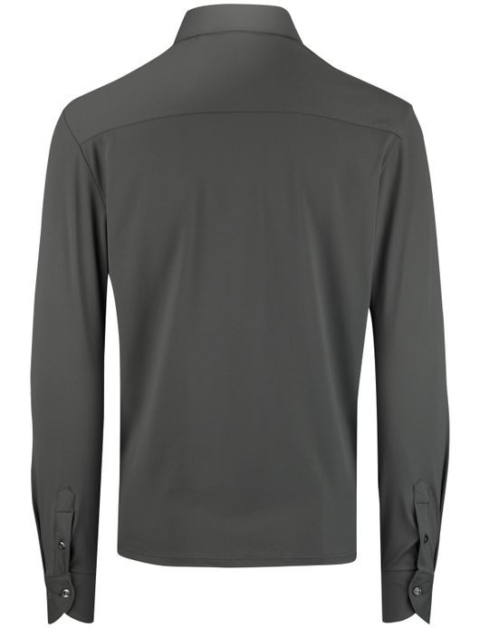 John Miller Shirt polo lange mouw groen rits