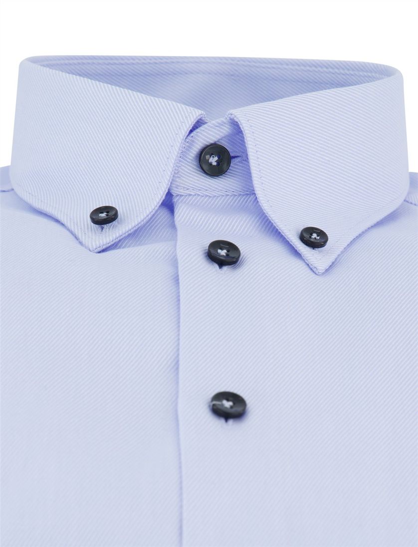 Overhemd John Miller Tailored Fit Blauw mouwlengte 7 katoen effen