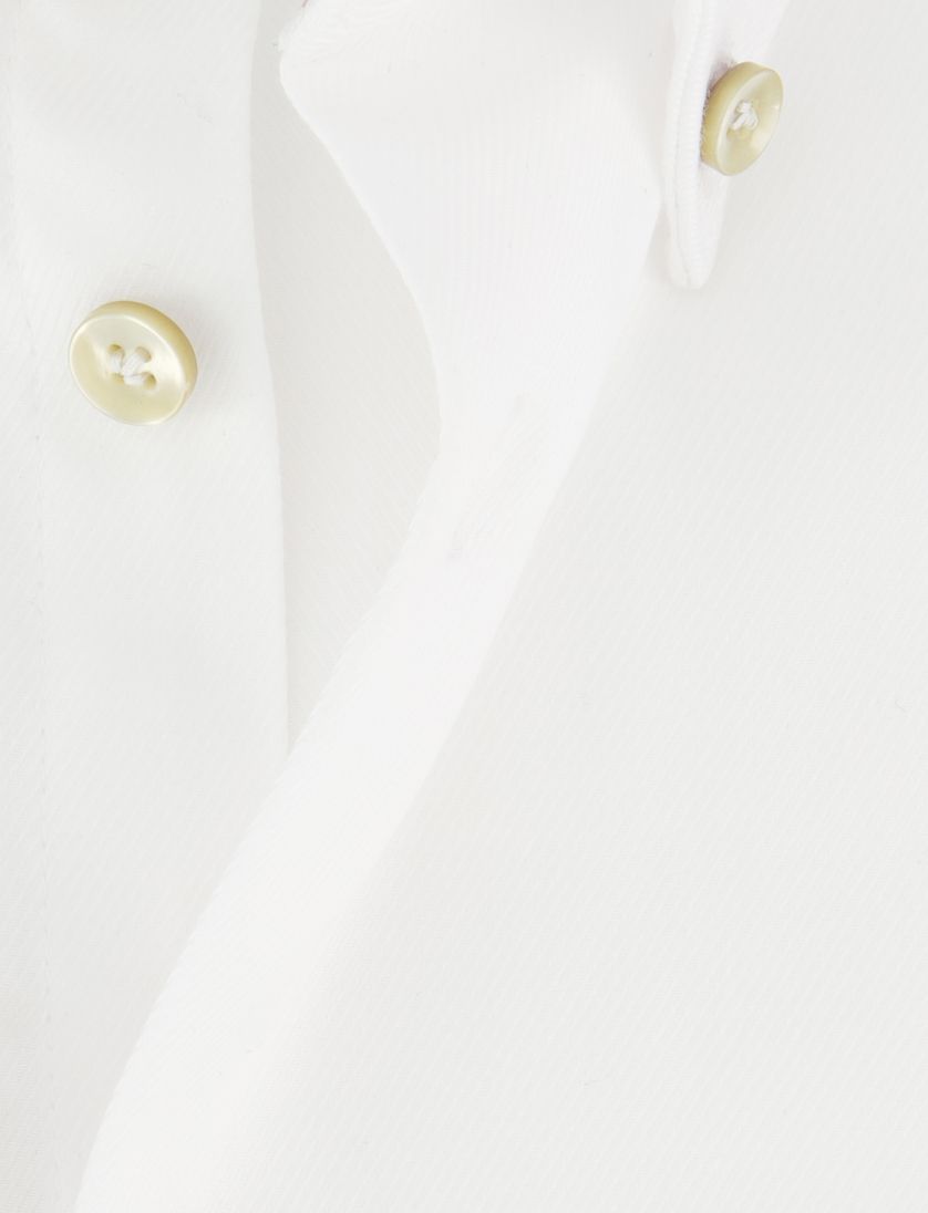 Overhemd John Miller Tailored Fit wit mouwlengte 7 katoen effen