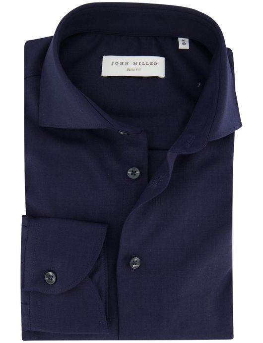 Overhemd John Miller Slim Fit ml7 navy wolblend