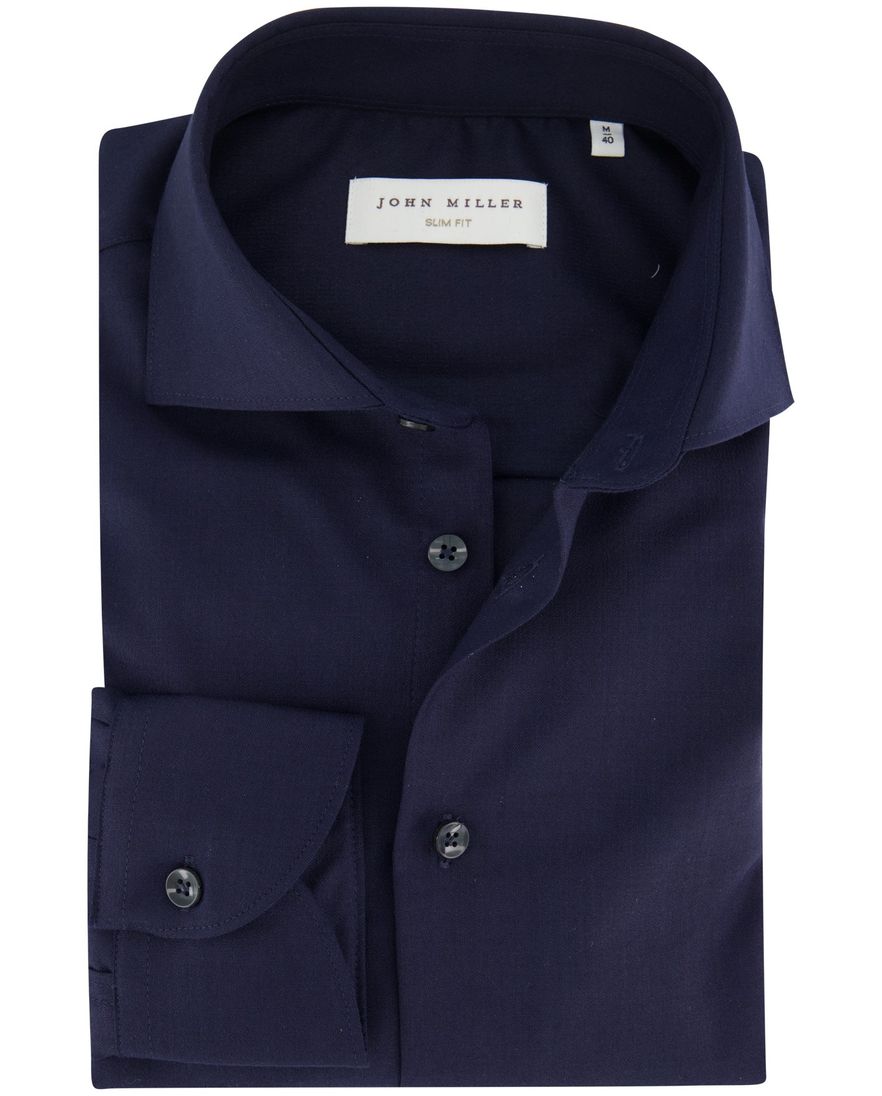 Overhemd John Miller Slim Fit ml7 navy wolblend