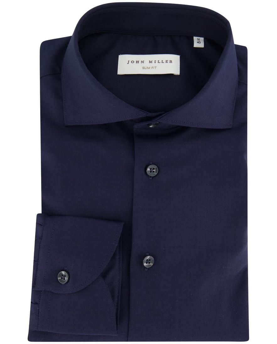 Overhemd John Miller Slim Fit ml7 navy wolblend