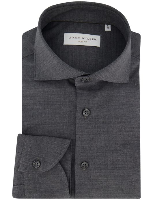 Overhemd John Miller Slim Fit ml7 grijs wolblend