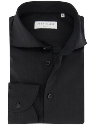 John Miller Overhemd John Miller Slim Fit ml7 donkergrijs wolblend