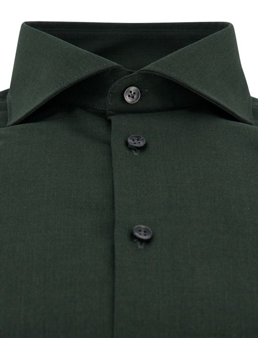Overhemd John Miller Slim Fit ml7 donkergroen wolblend