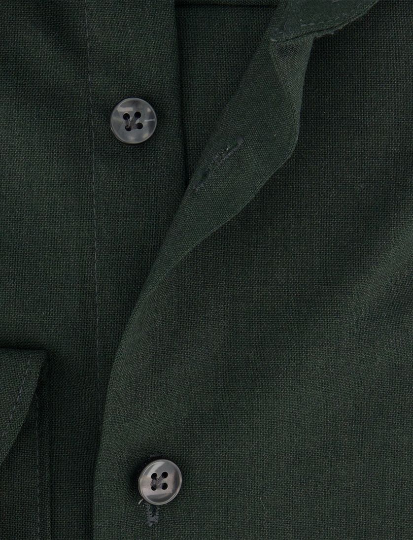 Donkergroen John Miller ml7 overhemd Slim Fit woolblend