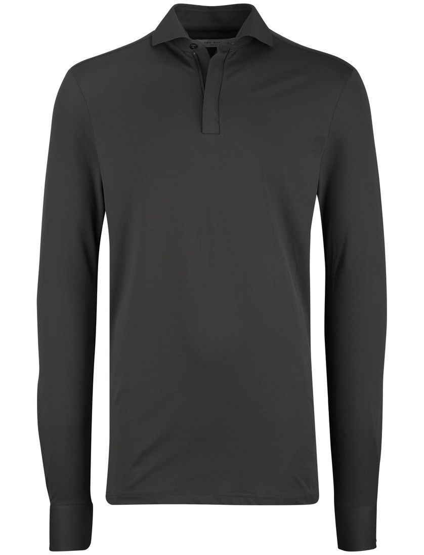 Poloshirt John Miller Slim fit groen mouwlengte 7 rits