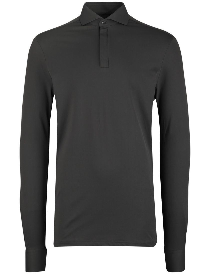 Poloshirt John Miller Slim fit groen mouwlengte 7 rits