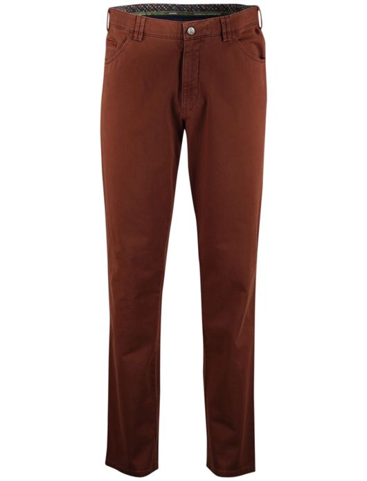 Effen Meyer Dublin 5-pocket broek bruin katoen
