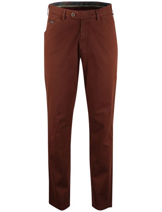 Meyer flatfront broek bruin effen normale fit