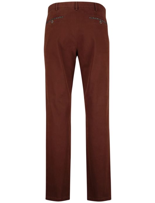 Meyer flatfront broek bruin effen normale fit