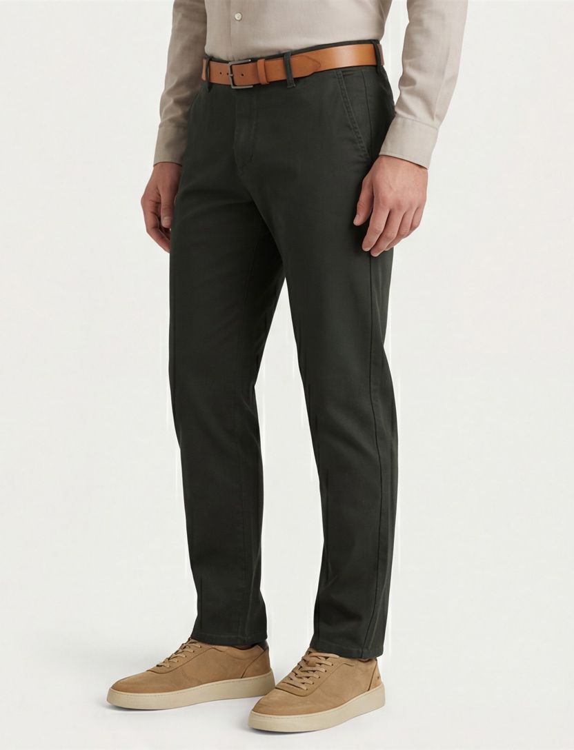 Meyer 5-pocket broek groen katoen