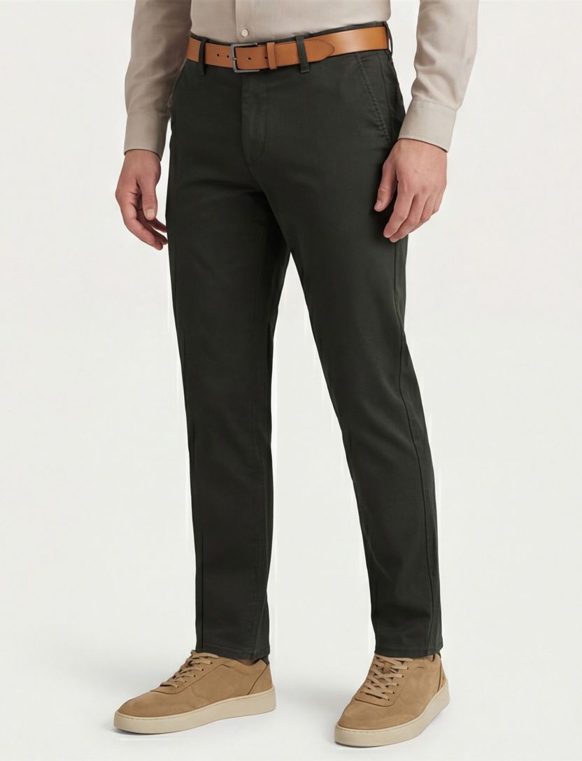 Meyer 5-pocket broek groen katoen