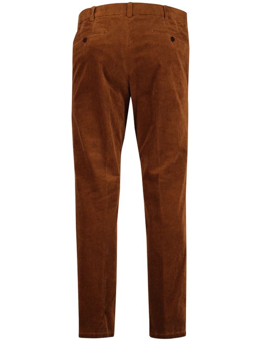 Katoenen corduroy chino Meyer Rio bruin