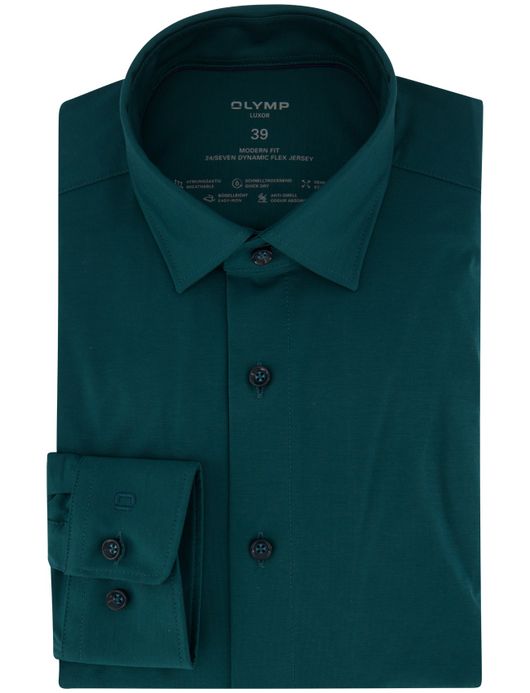 Olymp overhemd effen groen normale fit