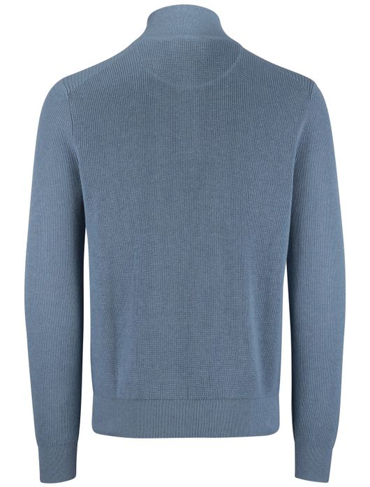 State of Art half zip trui blauw katoen