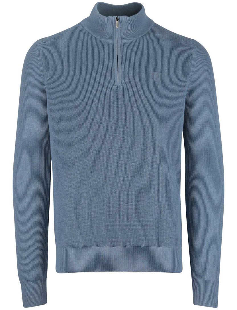 State of Art half zip trui blauw gemêleerd