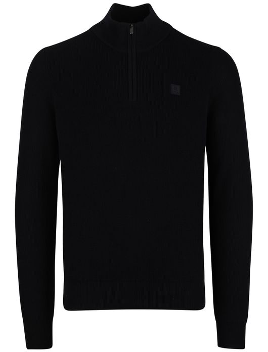 State of Art half zip trui donkerblauw katoen