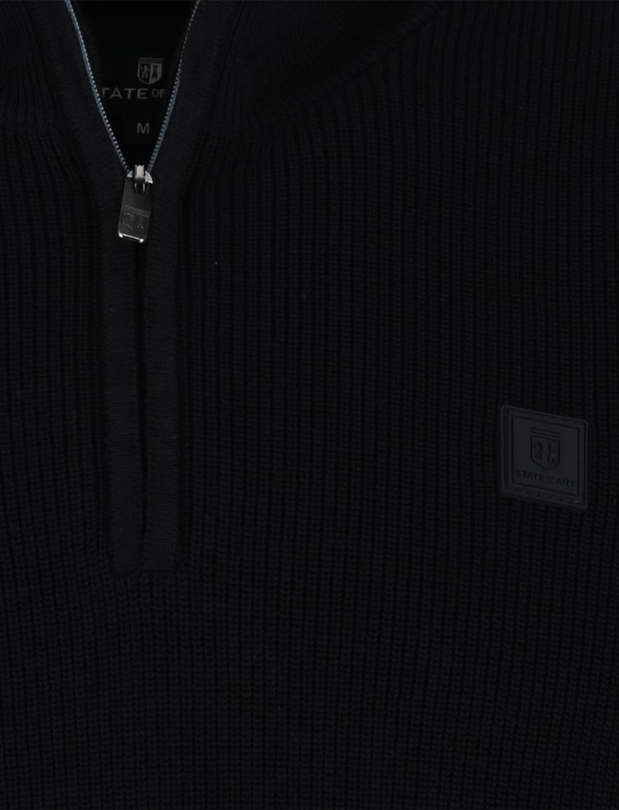 State of Art half zip trui donkerblauw normale fit