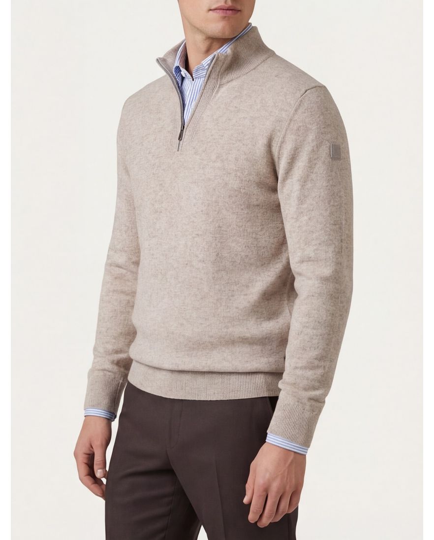 State of Art half zip trui beige normale fit