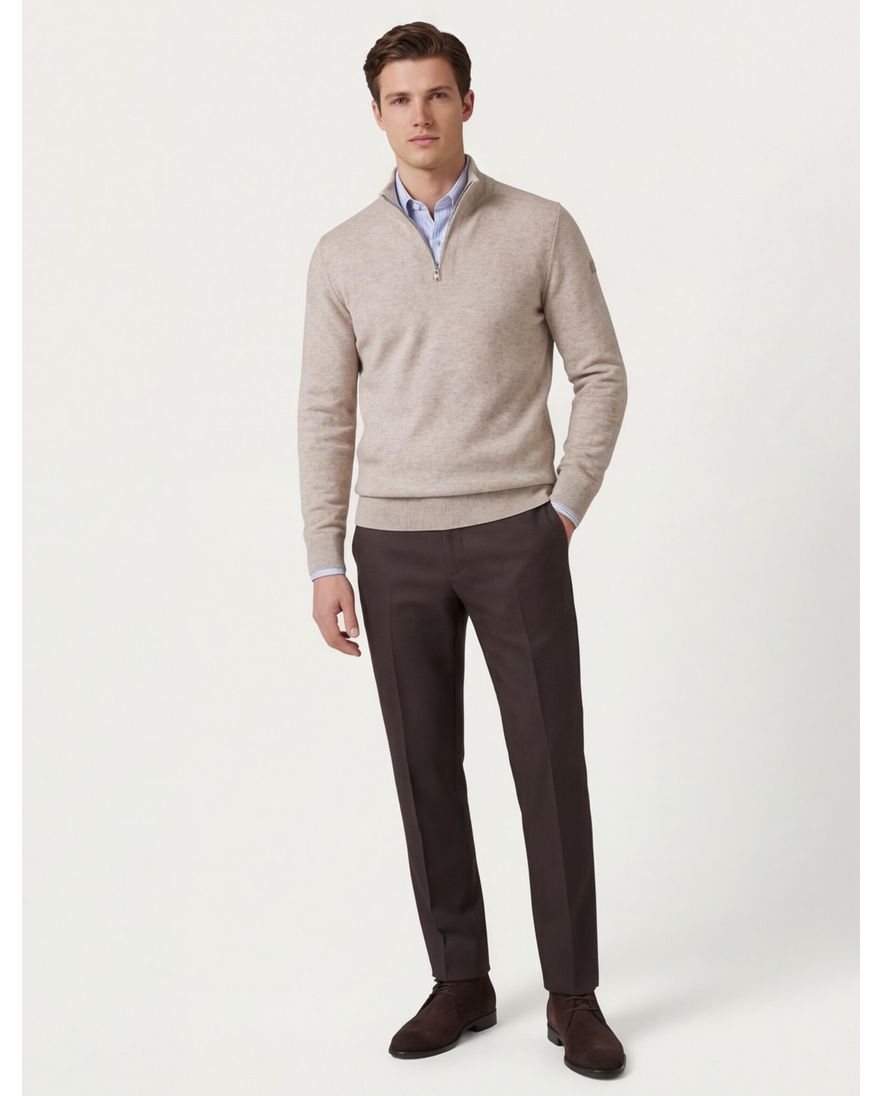 State of Art half zip trui beige normale fit